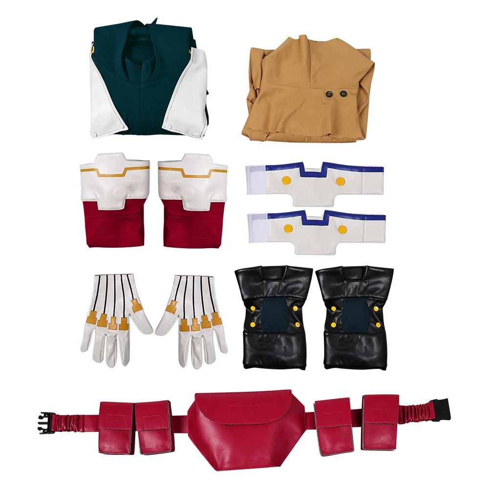 Midoriya Izuku Cosplay Costume Hero Anime Academia Season 7 Men Roleplay Cloak Wig Clothes Male Fantasia Halloween Outfits Suit view 5