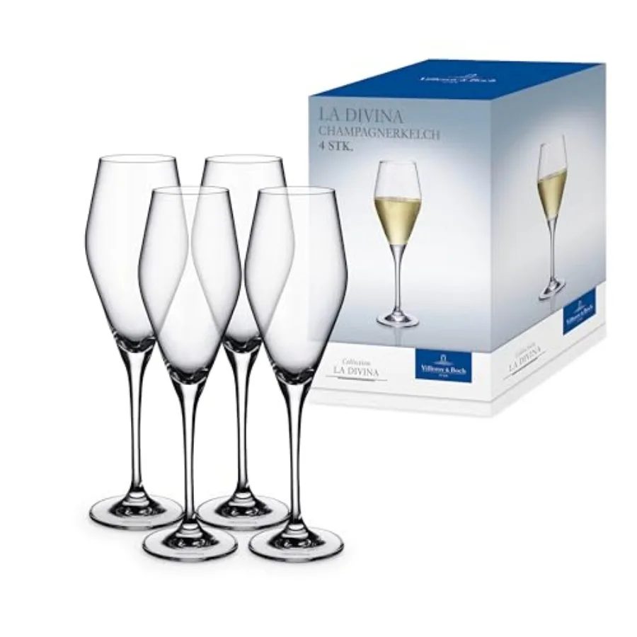 

La Divina Collection, 4 oz Capacity, Set of 4 Crystal Glass, Made in Europe