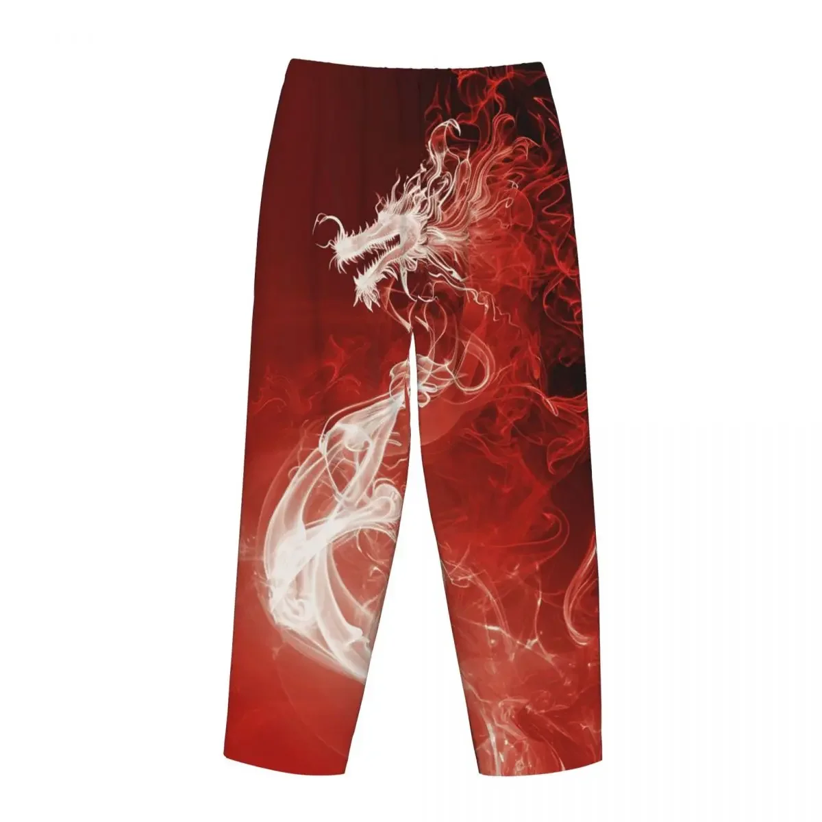 Custom Red Fire Dragon Women Pajama Pants Lounge Sleep Sleepwear Bottoms with Pockets