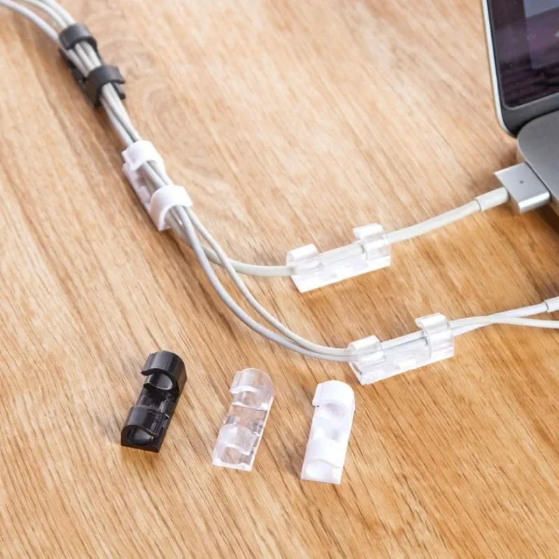 20pcs/set Self-adhesive Cable Organizers  Cable Organizer Cable Management Clips Wire Cord Holder USB Charge Data Line Protector