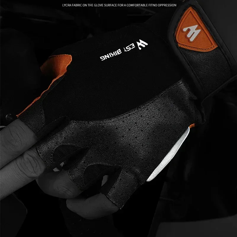 Mountain Road Bike Gloves Half Finger Summer Cycling Equipment Anti-slip Shock SBR Bicycle Fitness Fingerless Mitten