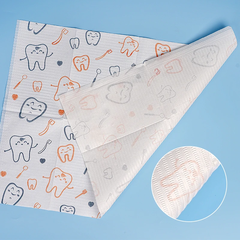 5pcs Dental Disposable Chest Towel Cute Dentist Bibs Tattoo Scarf Clean Pad Tattoo Table Covers Clean Pad Patient Baby Apron