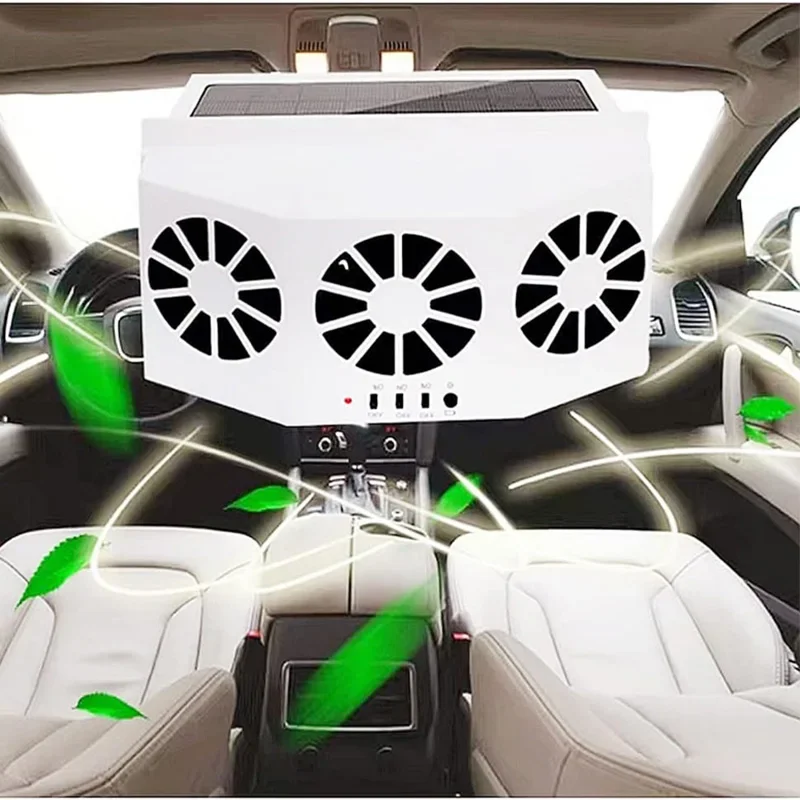 Auto Car Fan Cooling Exhaust Ventilating Fan Interior Cooler Car Window Mount Solar Power Radiator Fan Auto Air Vent Cooling
