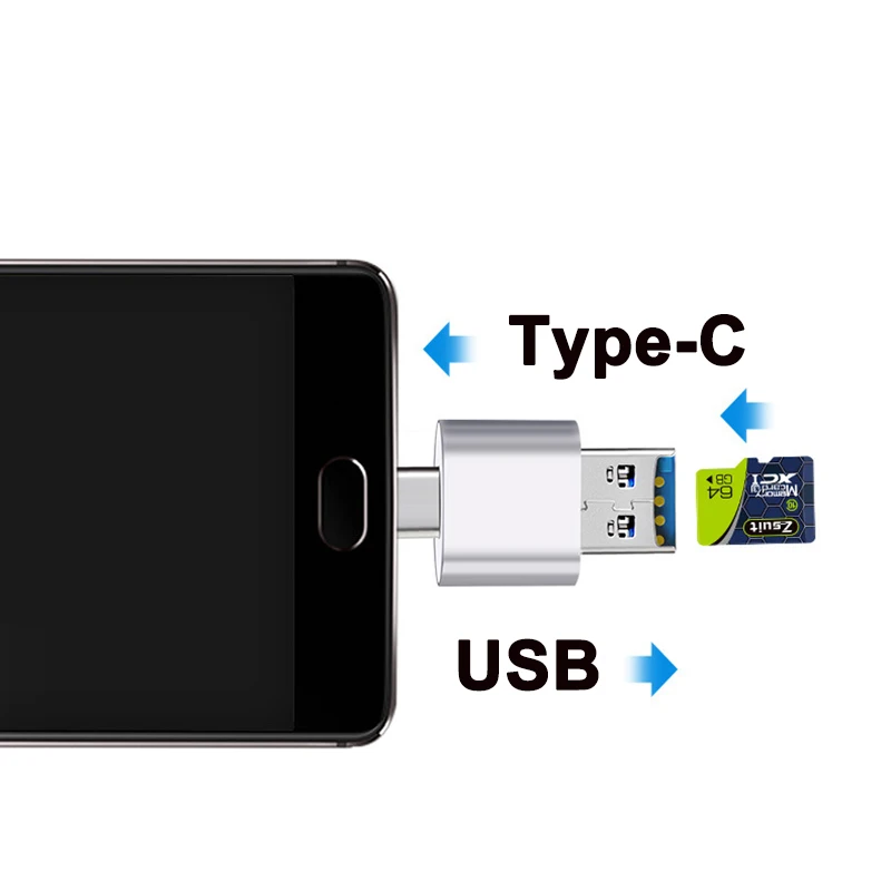 USB 2.0 Type C Card Reader SD TF MicroSD Card Reader Type C OTG Adapter For Huawei Xiaomi Android Phone PC