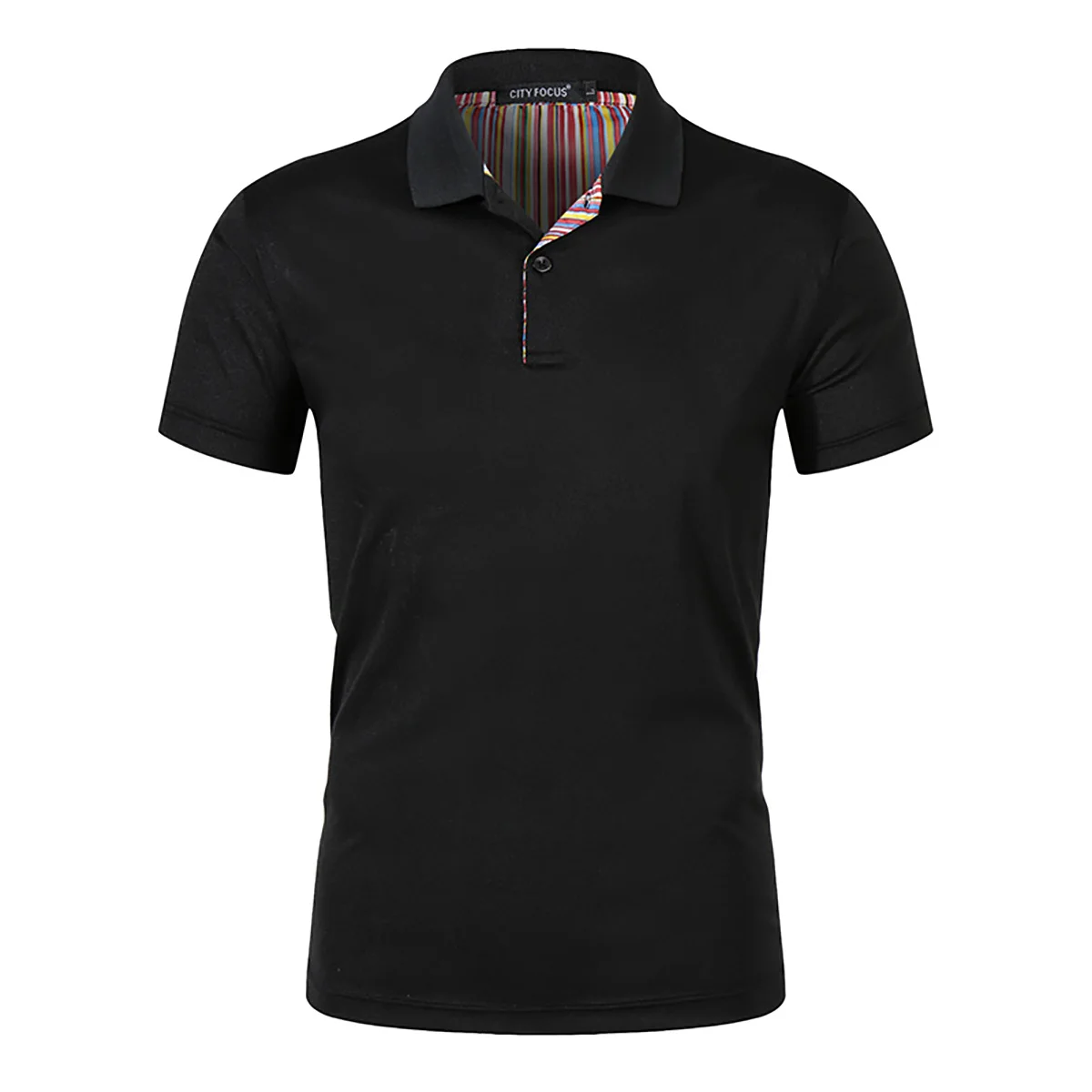 Polo shirt Men's Short Sleeved Top Rainbow Back Collar Team Uniform Customized Black White  Other Colors to Choose From