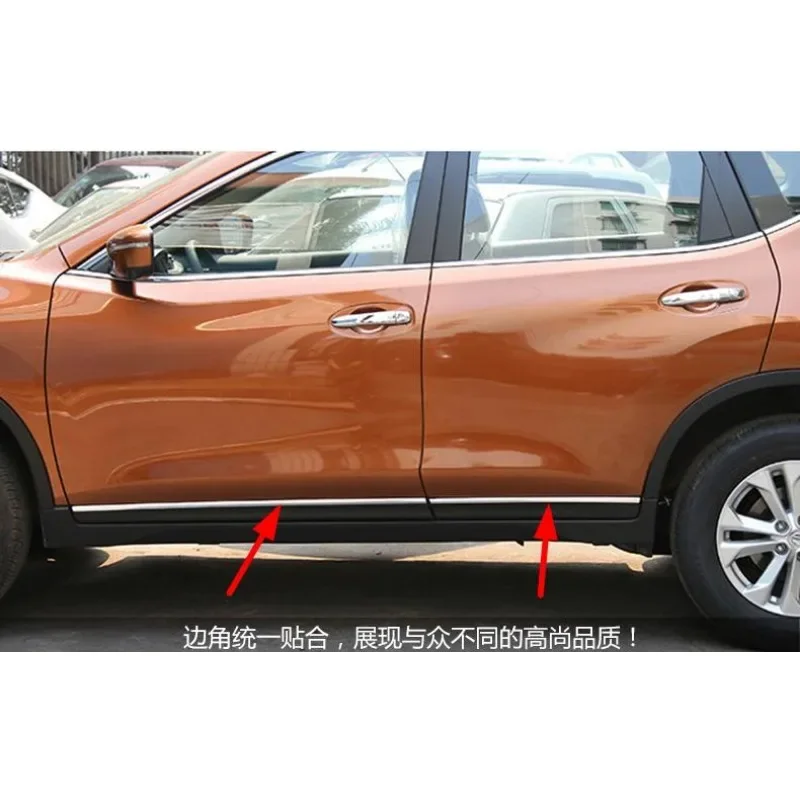 

Stainless Steel Door Body Side Molding Strip Trim Cover FOR Nissan X-Trail Rogue T32 2014 2015 - 2021 Styling Accessories Parts