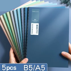 5PCS/lot Student Car Line A5 B5 Notebook Ins Wind Small Fresh Large Notepad Literary Retro Style Thick Notebook