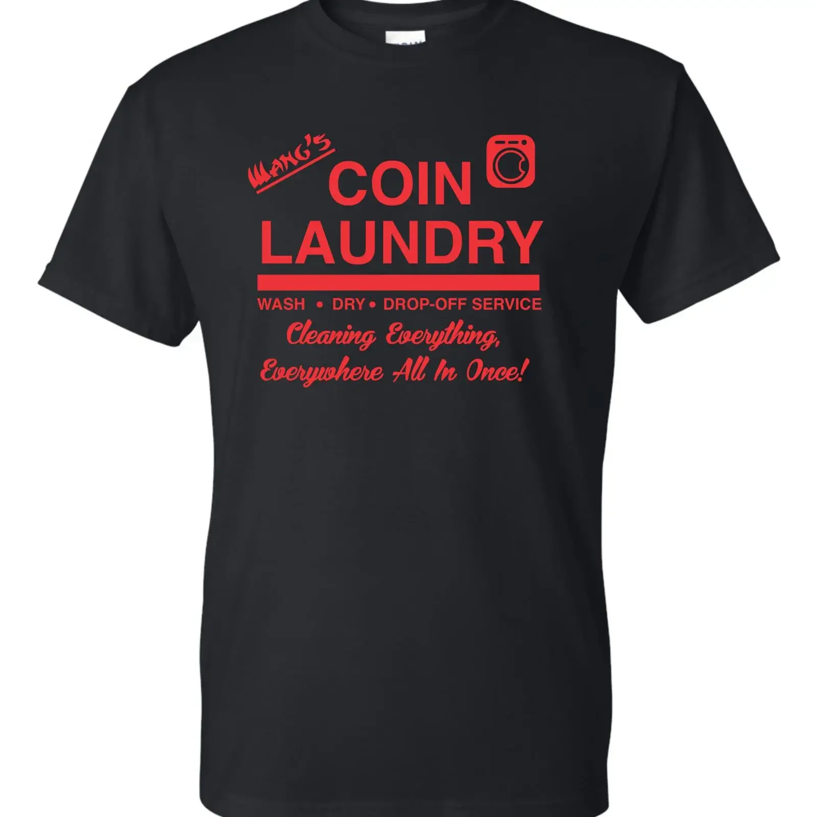 Wang's Coin Laundry T Shirt Everything Everywhere All at Once vintage Washed designer clothes Top For Everyday Wear Comfortable