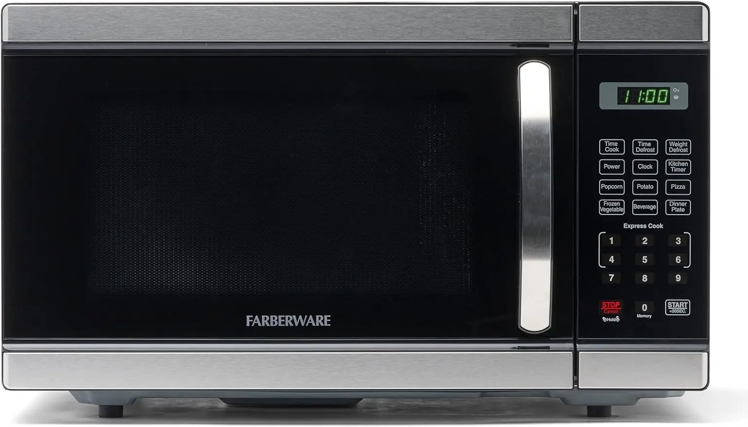 

Countertop Microwave 1000 Watts, 1.1 Cu. Ft. - Microwave Oven With LED Lighting and Child Lock Easy Clean Stainless Steel