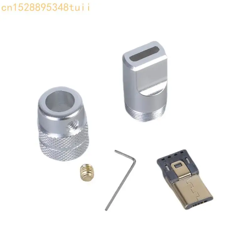Y4QF USB 5pin Soldatura maschio Connettore in alluminio Adattatore in lega in lega per personalizzazione del cavo da 4,0 mm da