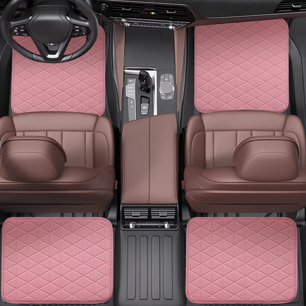 

4 шт., авто подставка для ног из искусственной кожи, набор передних и задних ковриков для автомобиля, нескользящие автомобильные коврики, аксессуары для салона автомобиля