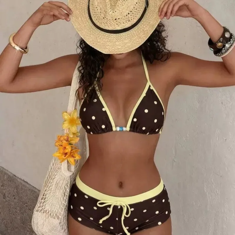 New polka dot sweet and spicy bikini pure desire split swimsuit island vacation bikini