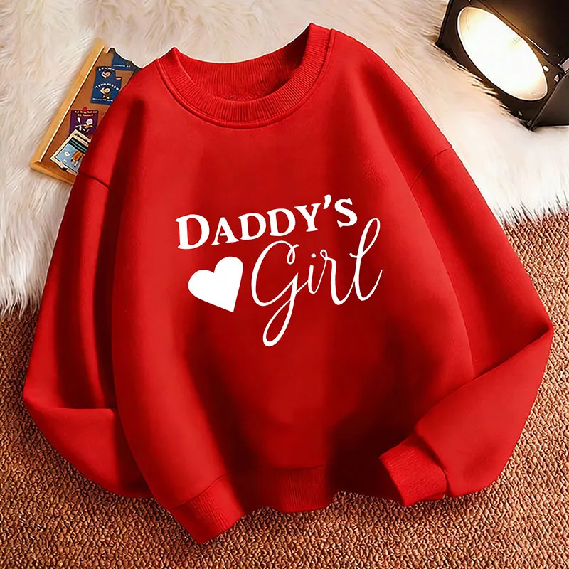 Daddys Girl with Heart Design Letter Print Hoodie Pullover Crew Neck Sweatshirt Cute Fashion Hoody Girls Casual Hoodies