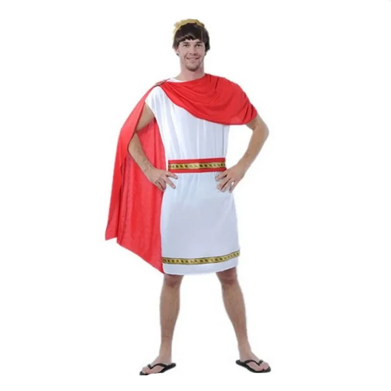 Halloween Costumes Arab Prince Red Cloak Gladiators Roman Soldier Julius Caesar Adult Men Costume Cosplay Party Dress