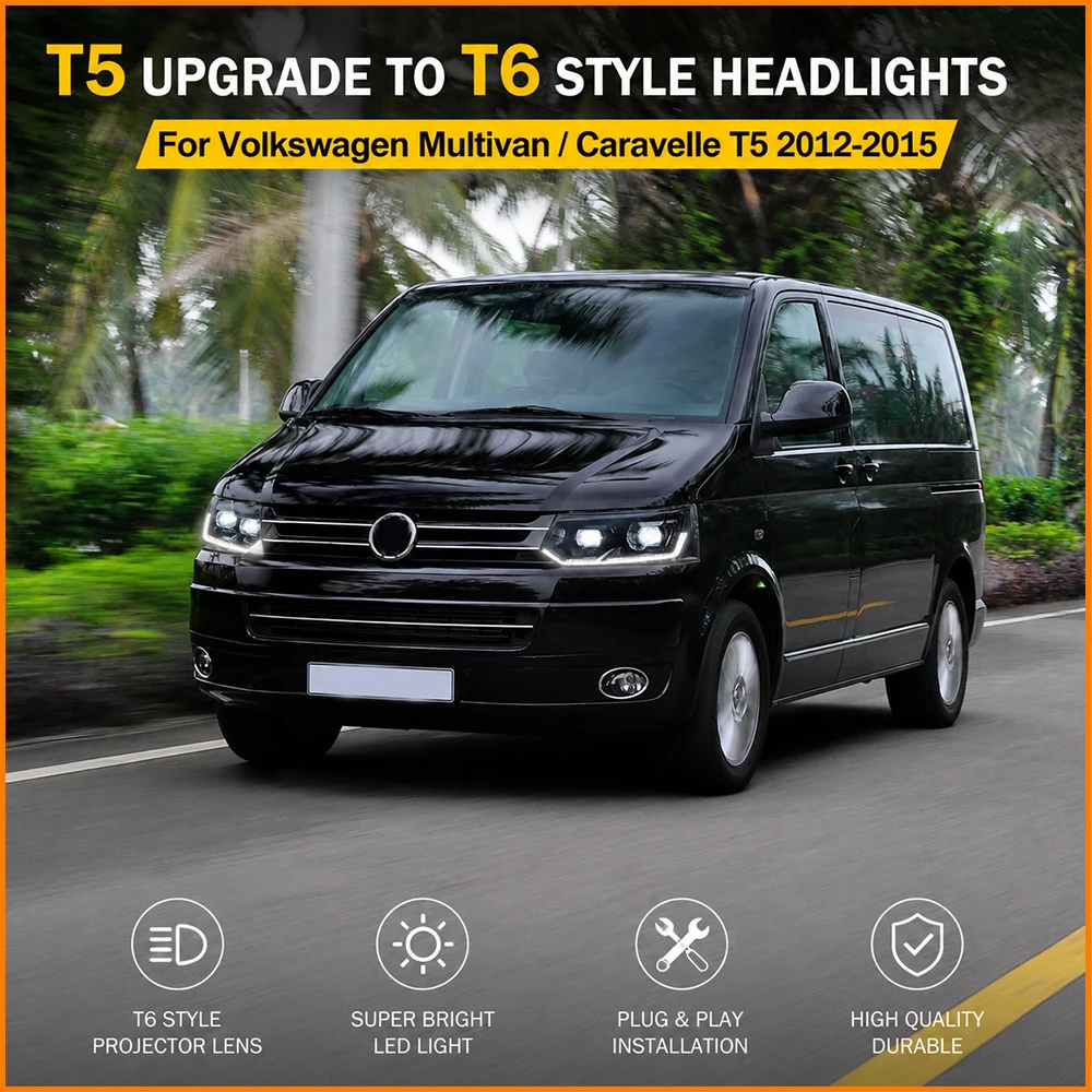 Car Light for  Multivan Caravelle T5 2012-2015 LED Auto Headlight Assembly Upgrade T6 the Newest Design Accessories