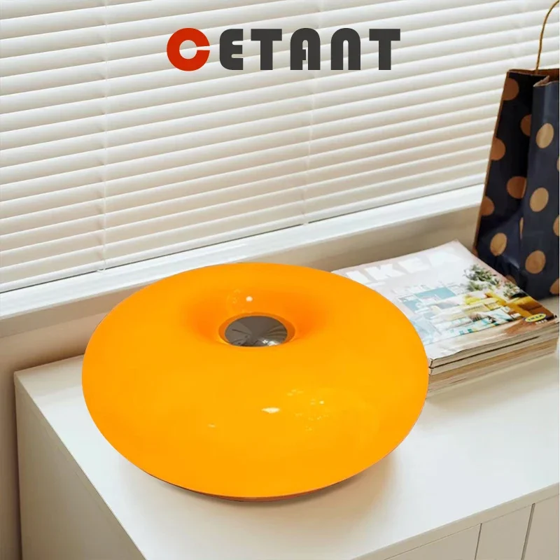 Orange White Glass Wall Lamps Nordic Donut Children\'s Room Bedroom Bedside Study Personality Wall Light Decoration LED Desk Lamp