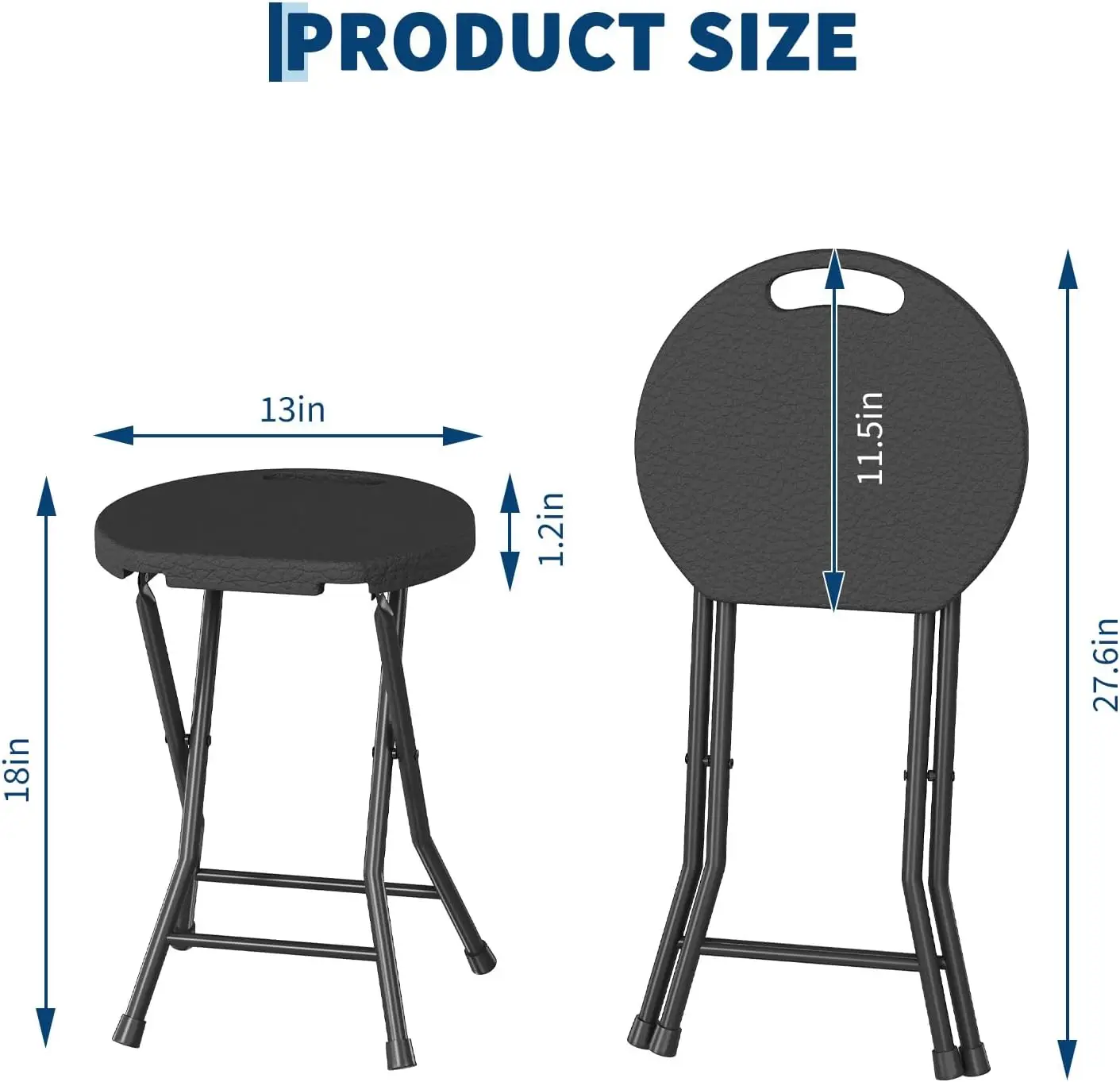 Garvee Outdoor Portable Folding Stool 18 Inch Camping Collapsible Foot Stool Ultralight Picnic Hiking Beach Travel Picnic Fishing Seat Tools