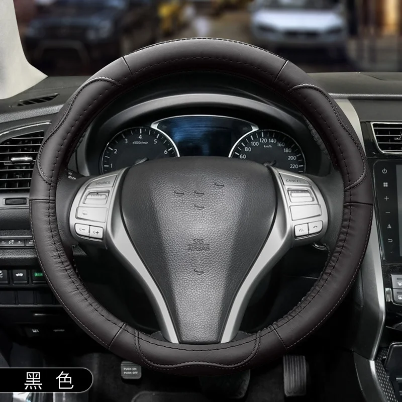 For HAVAL Four season universal leather steering wheel cover, circular anti slip car handlebar cover steering wheel cover