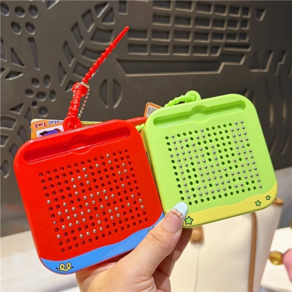 DIY Magnetic Bead Board Magnetic Powder with Attached Stylus Magnetic Drawing Board Reusable Mini Drawing Pad
