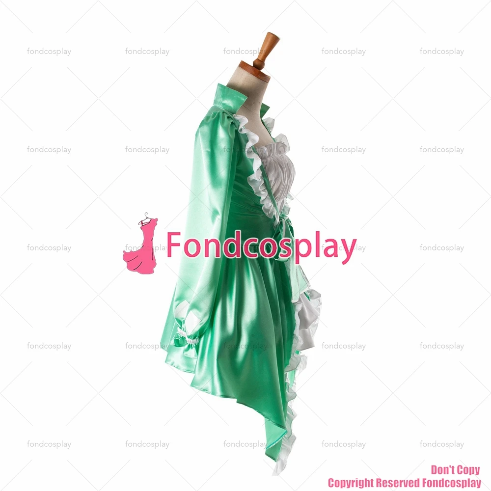 fondcosplay Beautiful Green White Sweet Lolita Satin Dress Cosplay Costume CD/TV[G927]