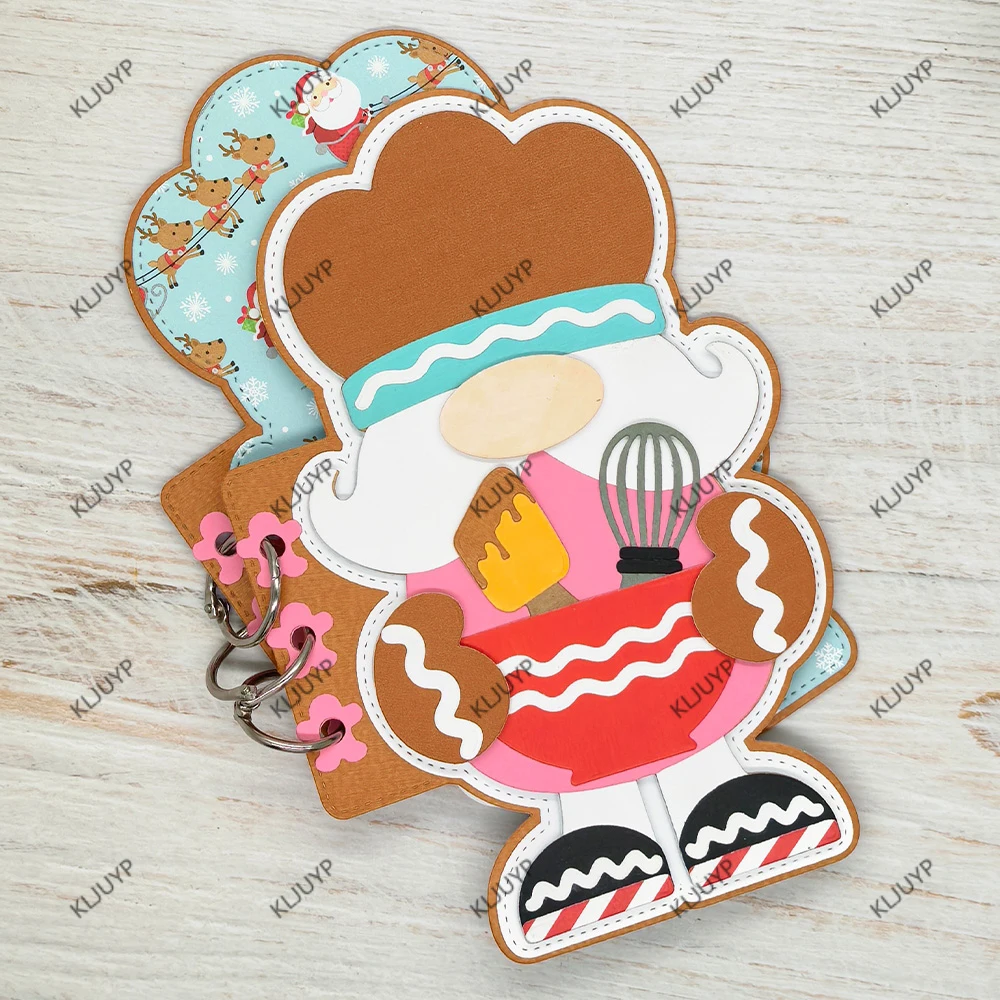 

KLJUYP Baker Gnome Mini Album Metal Cutting Dies Stencils for DIY Scrapbooking/album Decorative Embossing DIY Paper Cards