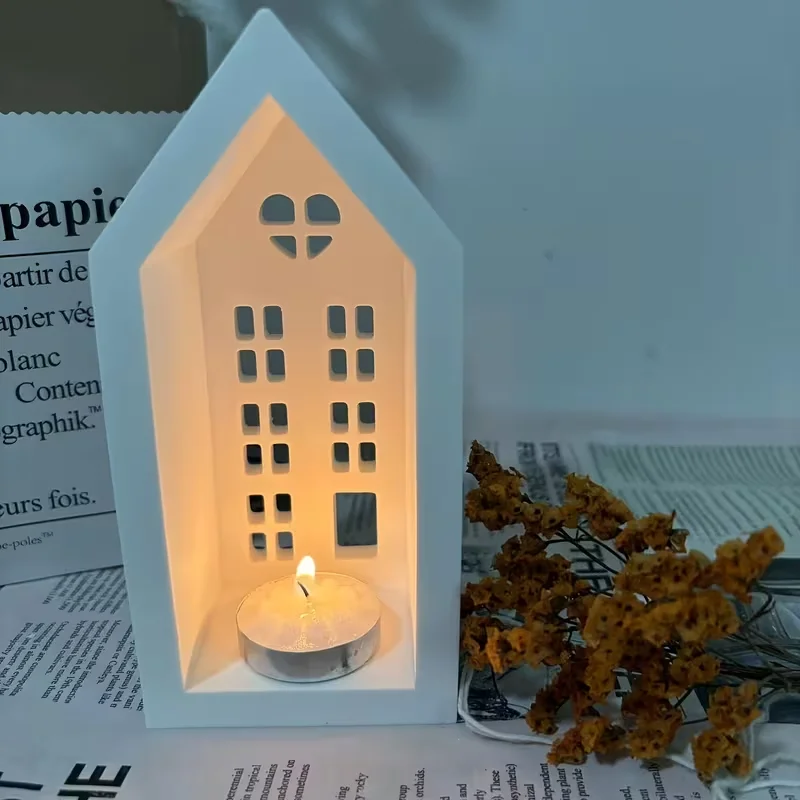 

DIY свечной дом силиконовая гипсовая форма для ароматерапии капельный клей литье ручной работы домашний декор украшения изготовление подсвечников