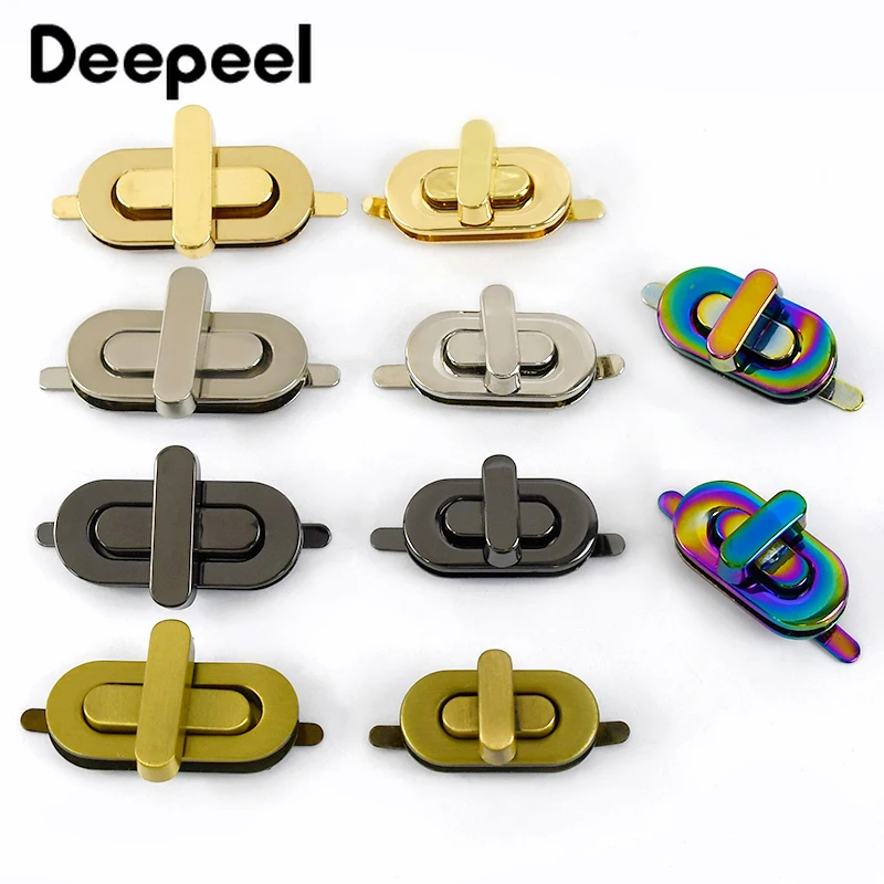 2/5Pcs Deepeel Oval Metal Bag Twist Turn Locks Buckle Purse Handbag Replacement Lock Clasp Closure Buckles Hardware Accessories