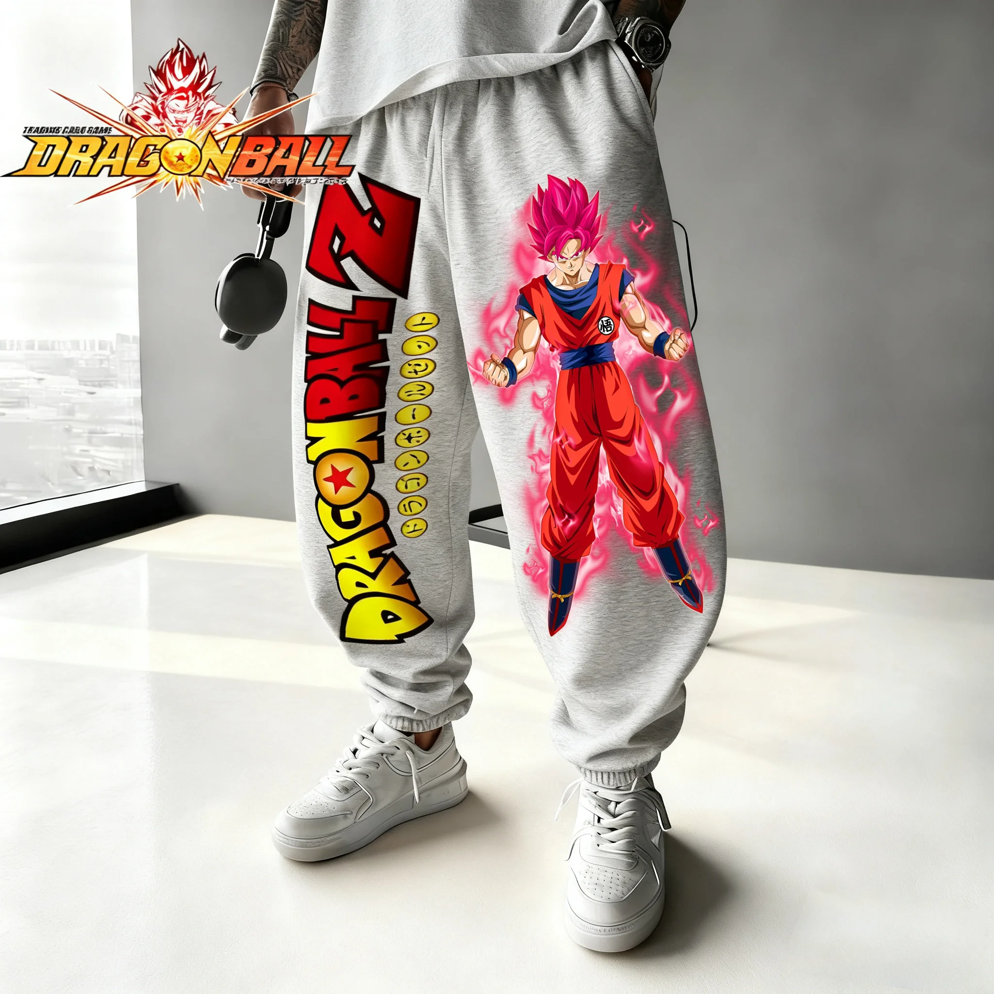 

2025 Autumn/Winter Japan Anime Dragon Ball Super Saiyan God Kaioken Cotton Print Sweatpants Trendy Men Street Fashion Cuff Pants