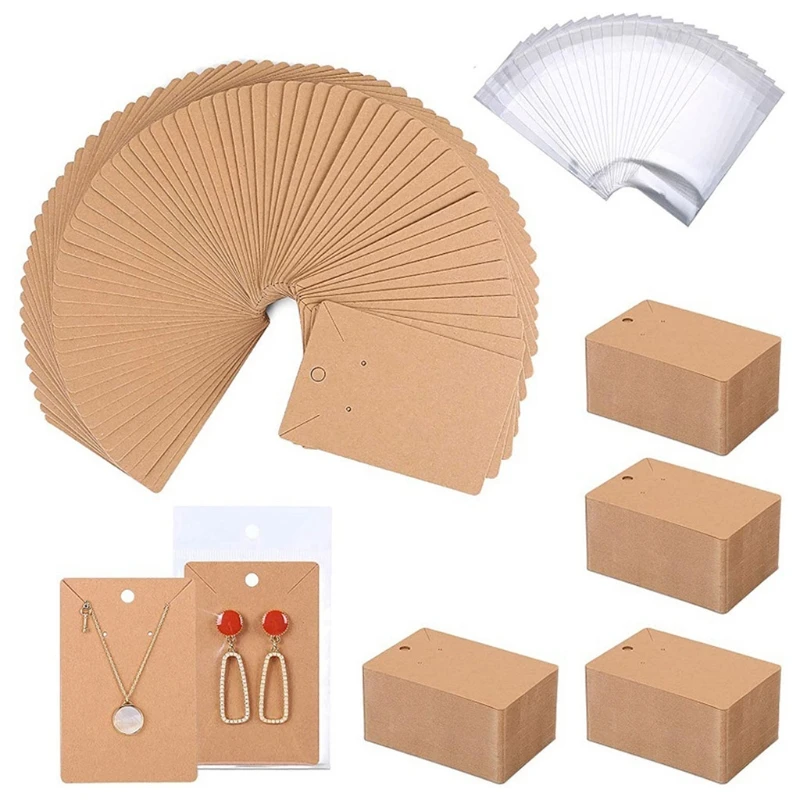 

50/100/200 PCS Earring Cards for Display Self- Sealing Bags for Display Hanging