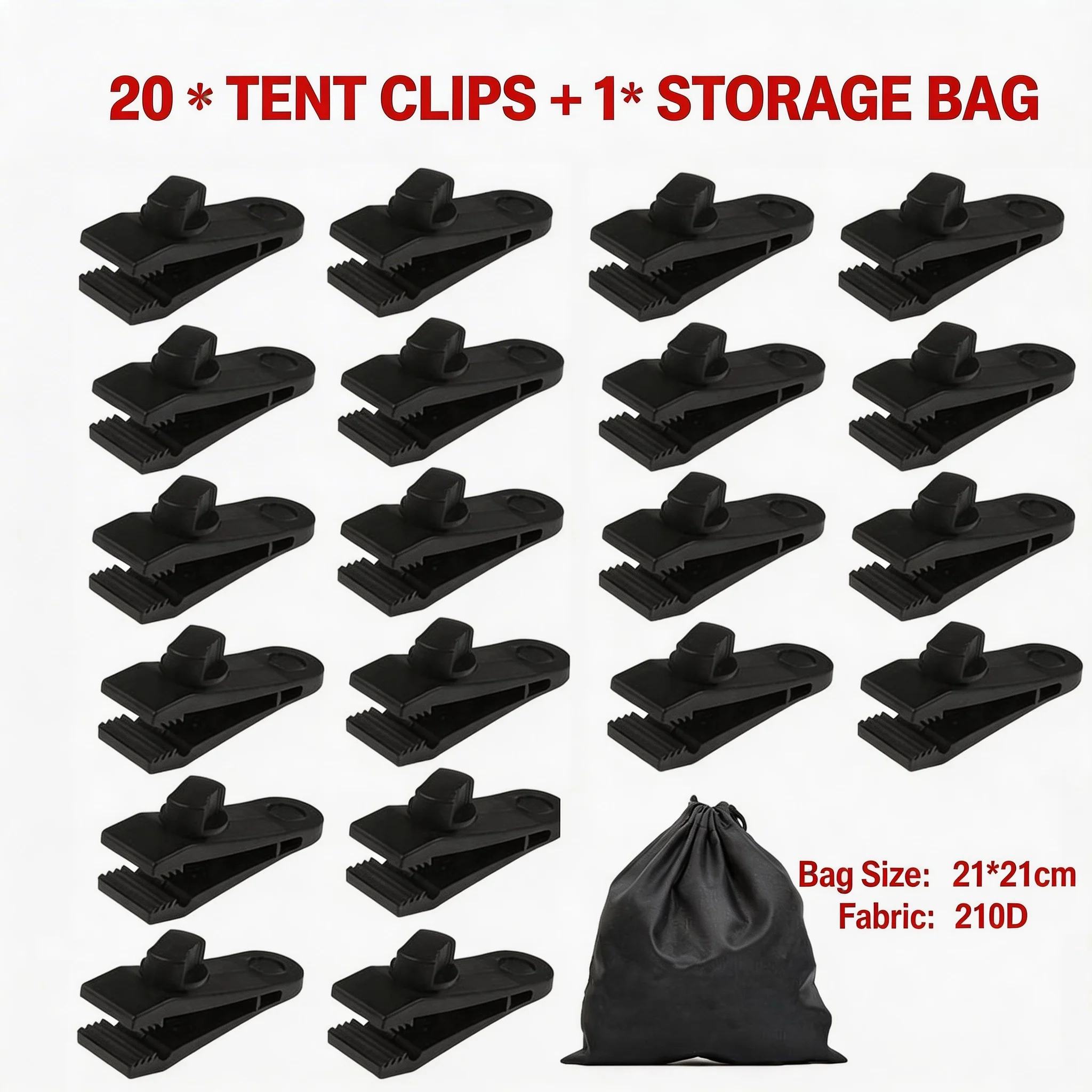 Clips para Lona de Carpa Resistentes al Viento, 10/20 Piezas, Abrazaderas de Bloqueo Resistentes para Cubierta de Coche, Cubierta de Piscina, Toldo y Camping con Bolsa de Almacenamiento