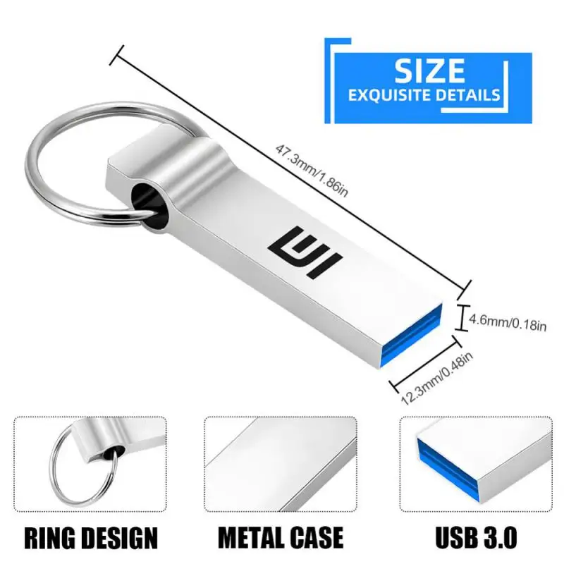 Xiaomi แฟลชไดรฟ์3.0 2TB แฟลชไดรฟ์โลหะความเร็วสูง1TB 512GB ไดรฟ์แบบพกพากันน้ำ memoria USB แฟลชดิสก์อะแดปเตอร์ TYPE-C