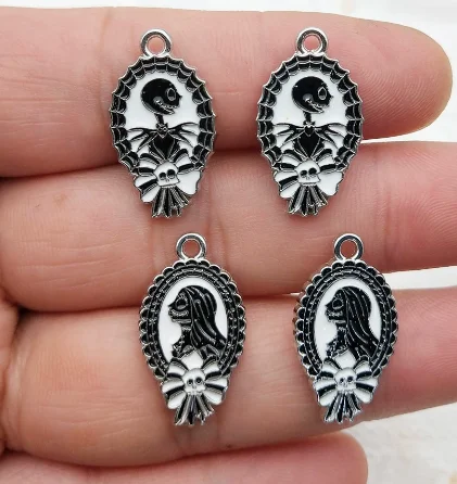 10 pcs  Halloween Boy Girl  Enamel Charms Pendants for Jewelry Making Necklaces Earrings Braceltes DIY Crafts Gifts