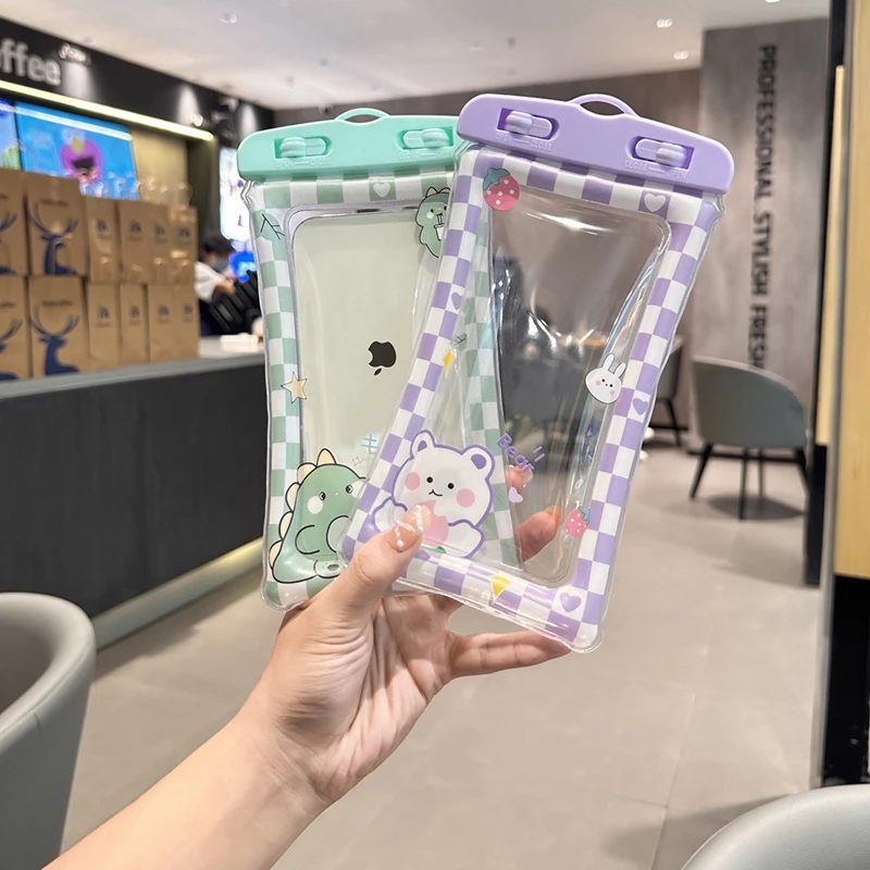 

10pcs Waterproof Phone Pouch, Touch Screen Cartoon Airbag Floatation Dry Phone Bag for Drifting/Swimming, Cute Neck/Waist Pack