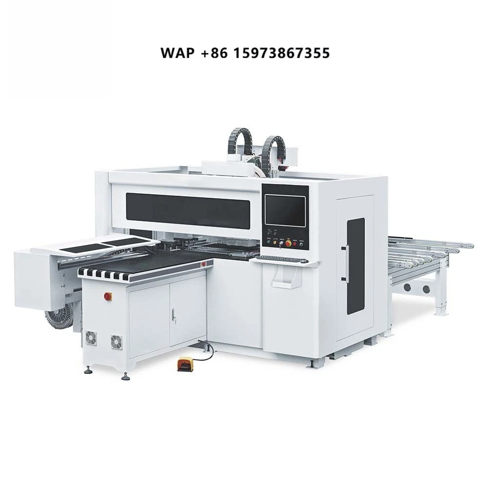 KINGISO Electric CNC Woodworking 6-Surface Drilling Machine with Motor 7-Axis High-Speed for Cabinet Doors