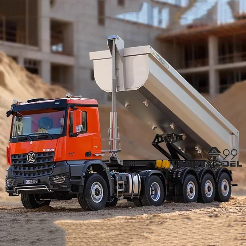 KABOLITE 5801 4x4 Tractor Truck + 3-Axle Dump Truck 1/14 Electric RC Dump Truck with Lights and Sound System Remote Control Toy