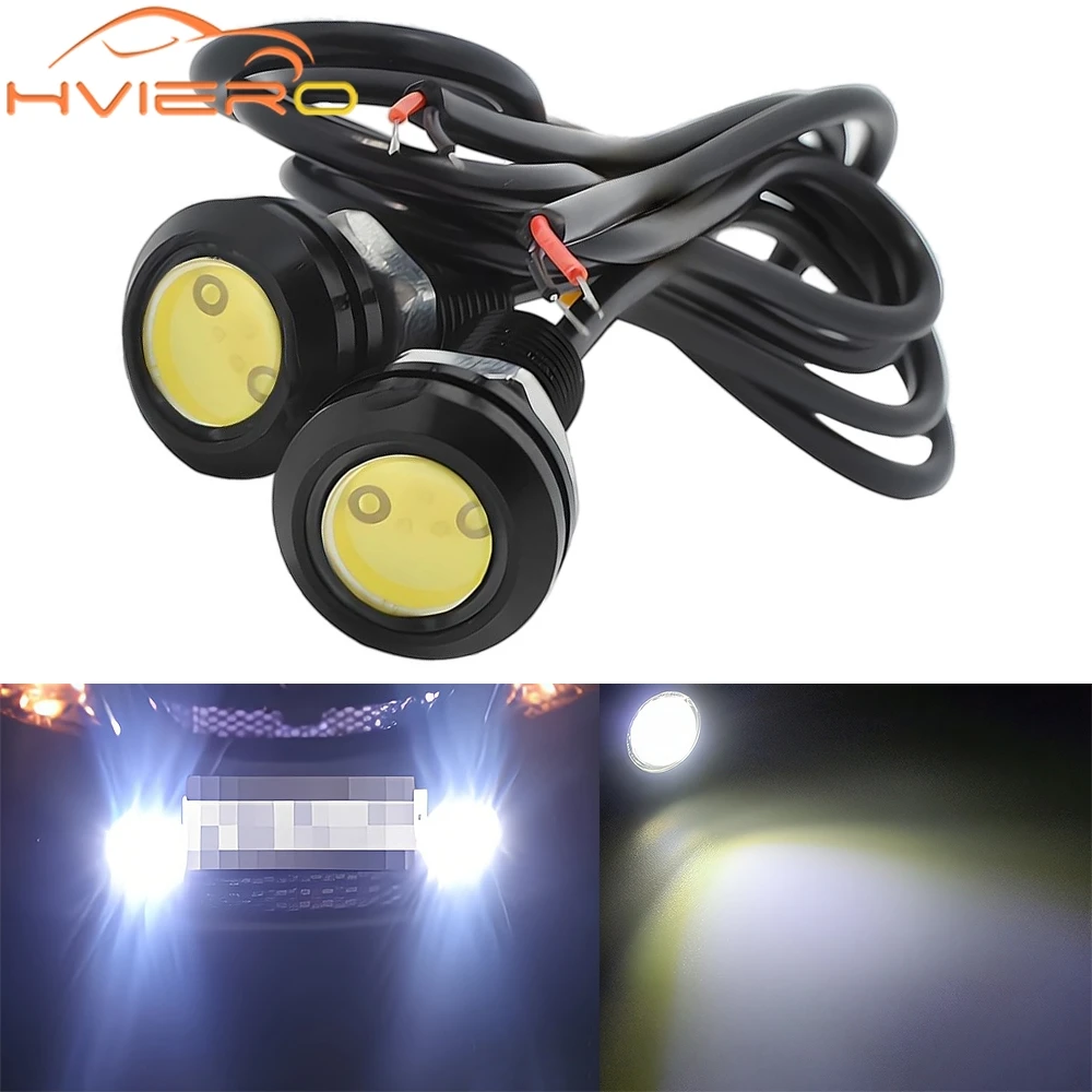 

2Pc Auto Car Led Daytime Running Light DRL 18mm Day Eagle Eye Lamp Backup Reversing Parking Signal Waterproof Headlight Fog Bulb