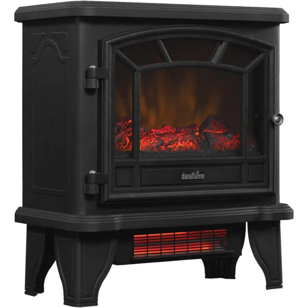 US Modern Portable Electric Fireplace Stove Heater with Realistic Flame，Overheat protection, heater will instantly shut off