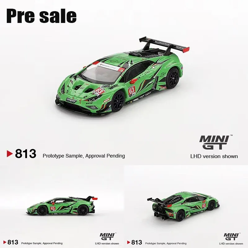 

Предпродажа MINIGT 813 1:64 Huracan GT3EVO2 # 63, литая под давлением модель автомобиля Iron Lynx, коллекция игрушек