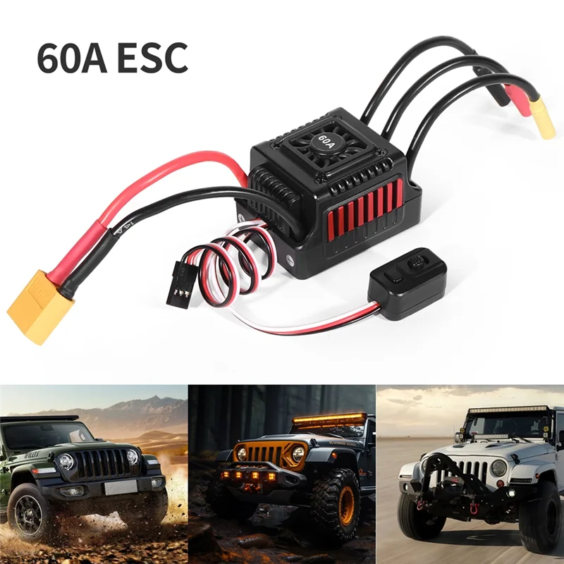

ABGH-Sensorless Brushless Waterproof Car ESC 60A XT60 Plug