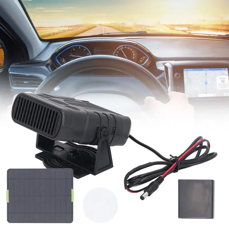 Portable Car Defroster Heater Solar Car Electric Deicing Heater Automobile Windscreen Fan Car Gadgets Fast Heating Car Warmer