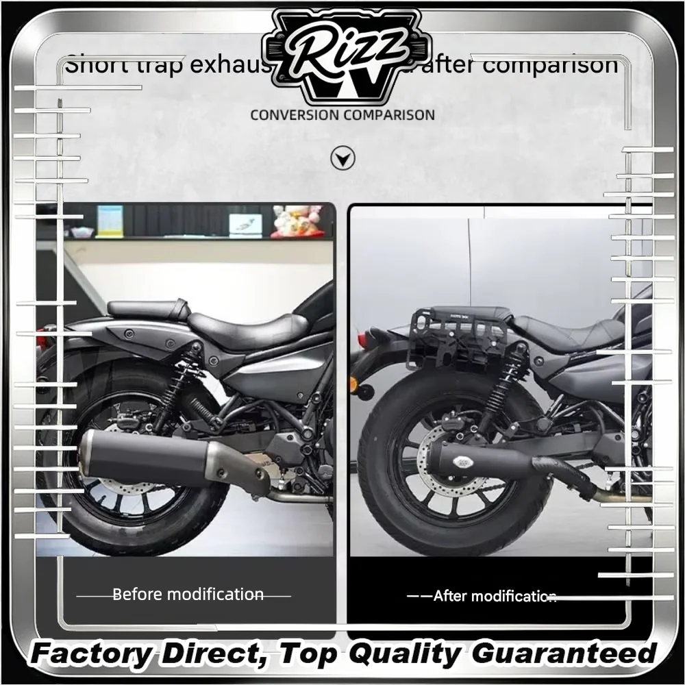 FOR Eliminator 500 Retro Chicane Motorcycle Exhaust Right Single Exit Muffler mid Pipe for Deep Sound Performance Bike Parts