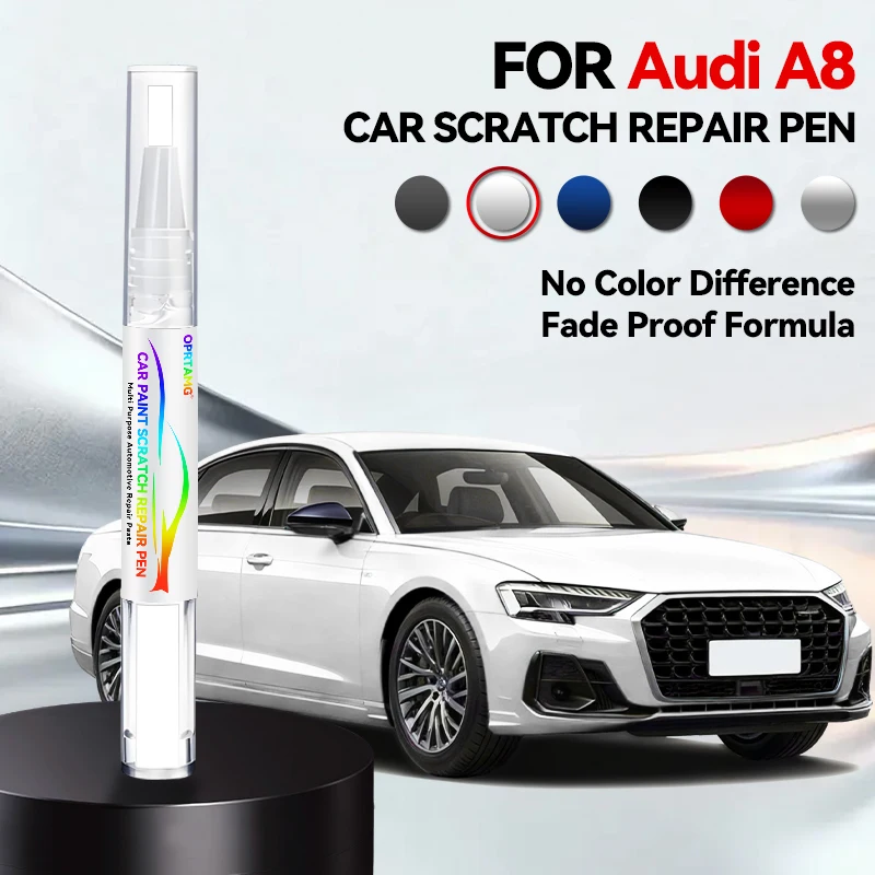 

Ручка-корректор для ремонта автомобильной краски для AUDI A8 1996-2026 годов, аксессуары для устранения царапин, цвета: белый, черный, красный, серый, синий, серебристый