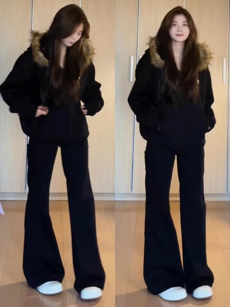 

Широкие джинсы с высокой талией, женские большие размеры, эластичные утягивающие свободные прямые джинсовые брюки, осенние новые брюки