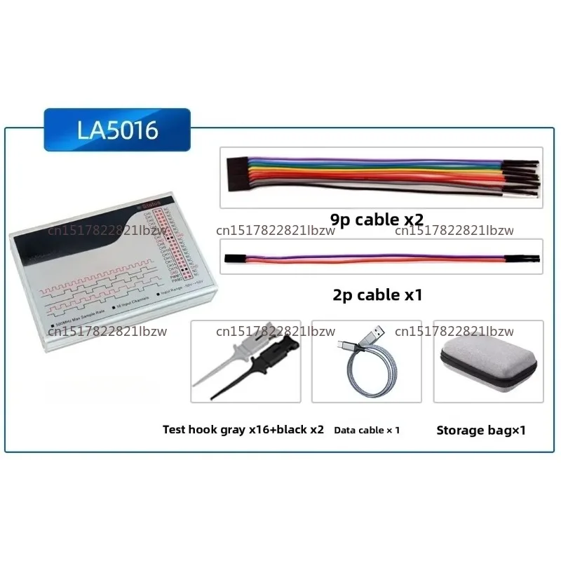 Logic Analyzer, 16-Channels 500MHz Sampling Rate, Powerful Communication Protocol Analyzer Tool