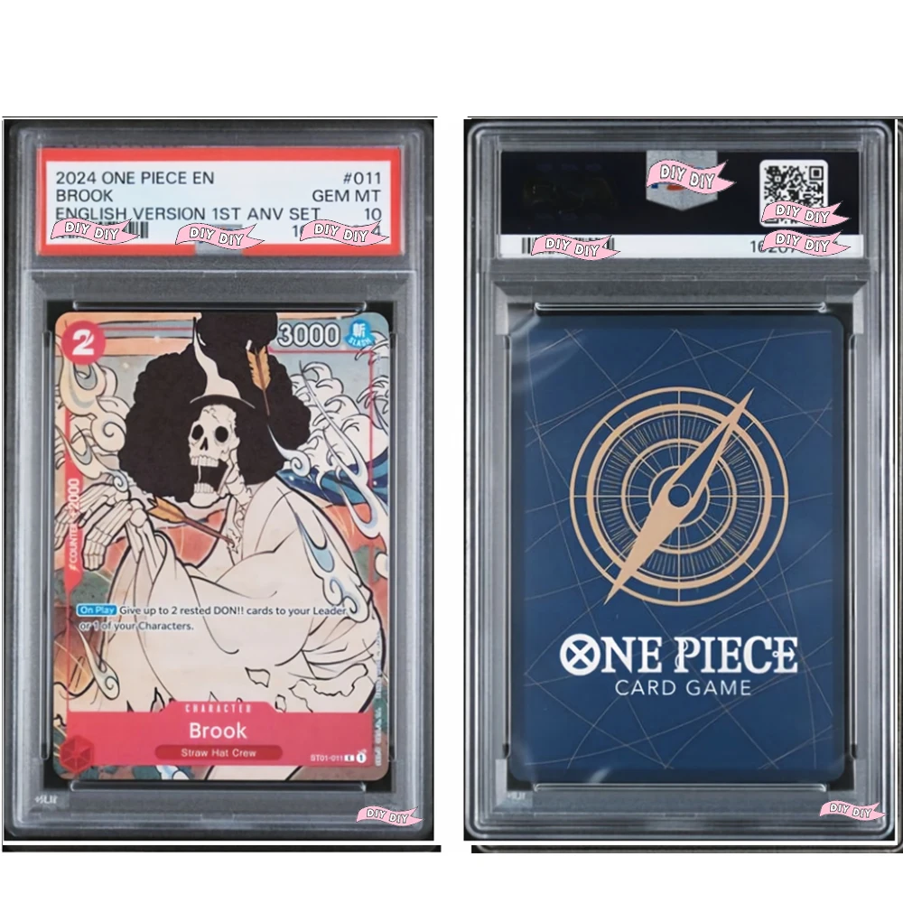 DIY 2024 ONE PIECE BROOK ENGLISH VERSION 1ST ANNIVERSARY SET 10 Points Rating Gift Display Copy HOLO Card Dropshipping