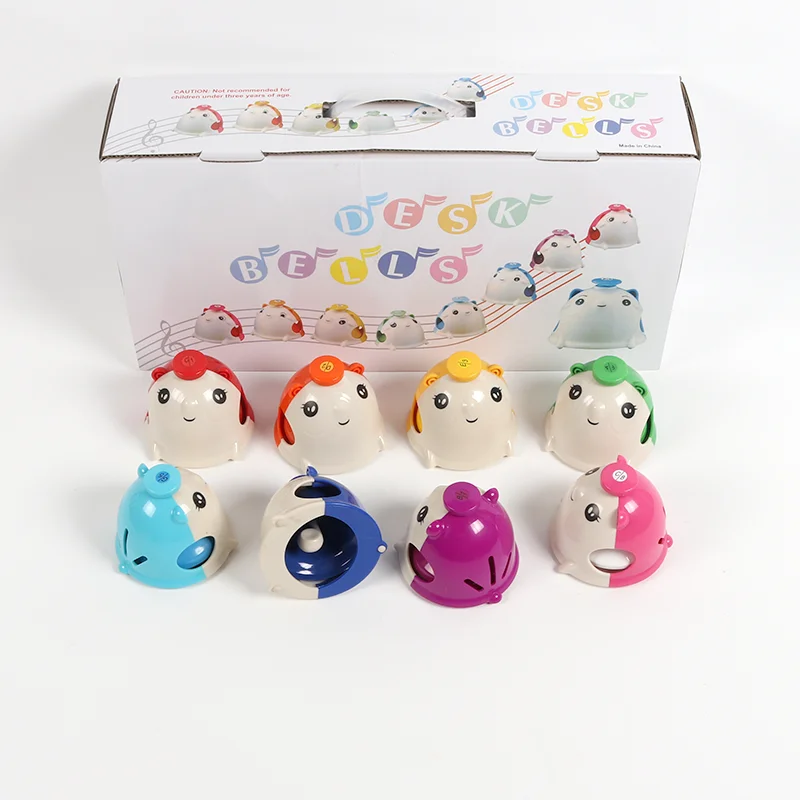 

Hand Bells for Kids 8 Notes Cute Mouse Handbell Educational Music Toys for Toddlers Colorful Handbells Set Musical Instrument