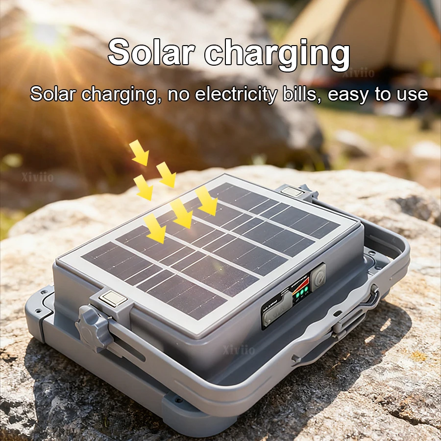 9000000LM Solar Charging Light Super Bright Portable Lantern Rechargeable Solar Flood Light Tent Type-C Emergency Camping Lamp