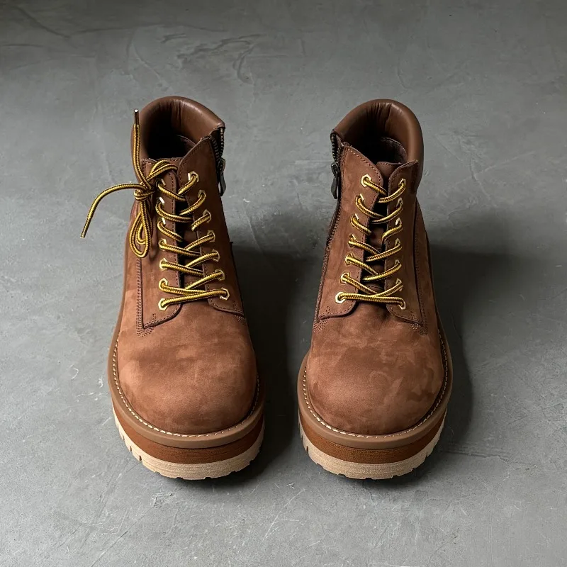 النمط البريطاني الرجال حذاء من الجلد البني الرجعية جلد طبيعي عادية العصرية سميكة وحيد أحذية عمل المشي لمسافات طويلة في الهواء الطلق أحذية الصحراء