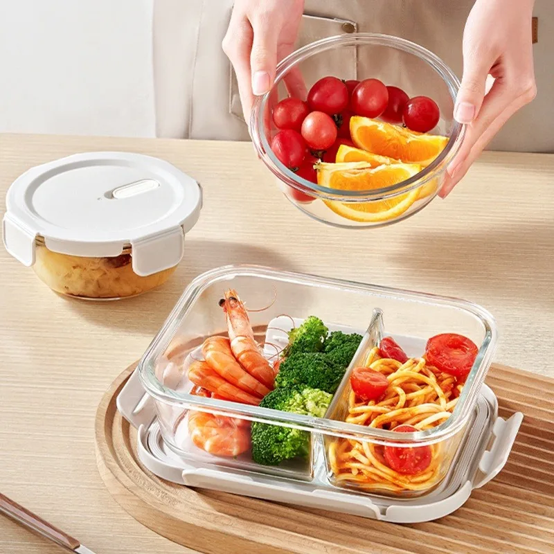 Eco-Gary BPA-Free Glass Lunch Box: Bento Style with Seal & Press Compartments, Perfect for Safe & Organized Food Storage