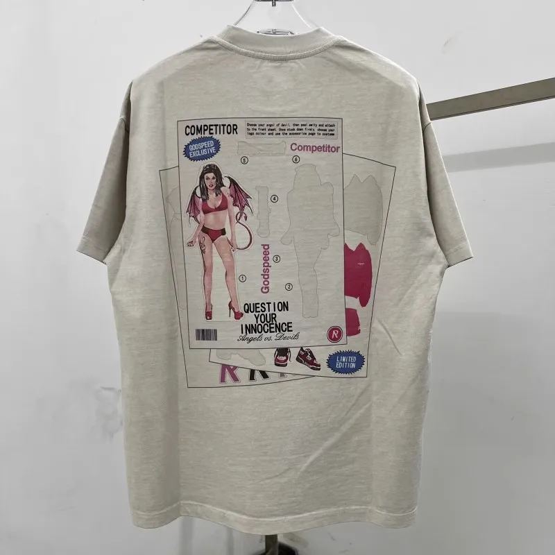 2025ss Devil Angel Shopping Print T Shirt Men Women Oversized T-shirt Top Tees